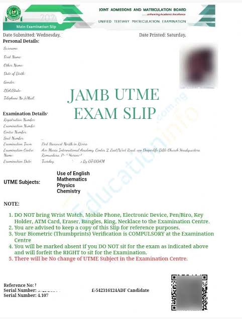 How Re-print Your JAMB Exam Slip Online Via [JAMB Website, Profile Account And Email Account] For 2025/2026 UTME Examination | See Step-by-step Procedures & Guidelines On How To Do It Yourself